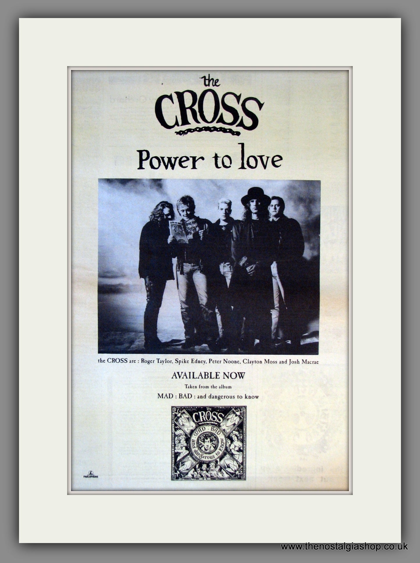 The Cross. Power To Love. Original Advert 1990 (ref AD11796)