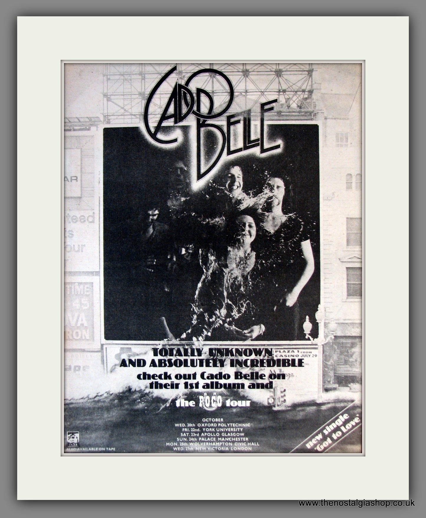 Cado Belle UK Roco Tour. Original Advert 1976 (ref AD11811)