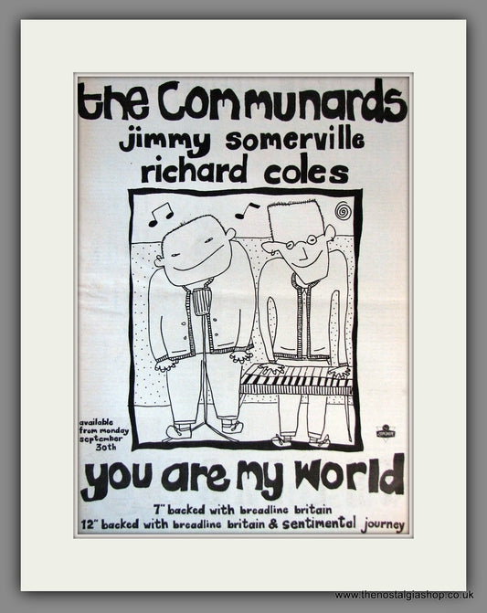 Communards. You Are My World. Original Advert 1985 (ref AD11819)