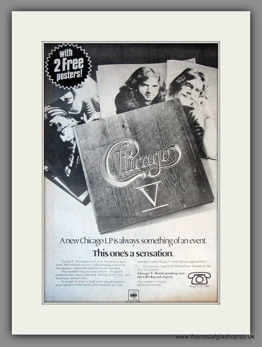 Chicago V. Original Advert 1972 (ref AD11822)