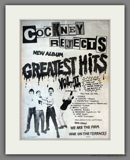 Cockney Rejects. UK Tour. Original Advert 1980 (ref AD11829)