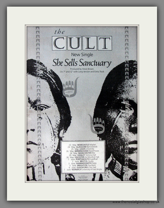 Cult (The) She Sells Sanctuary. UK Tour. Original Advert 1985 (ref AD11835)