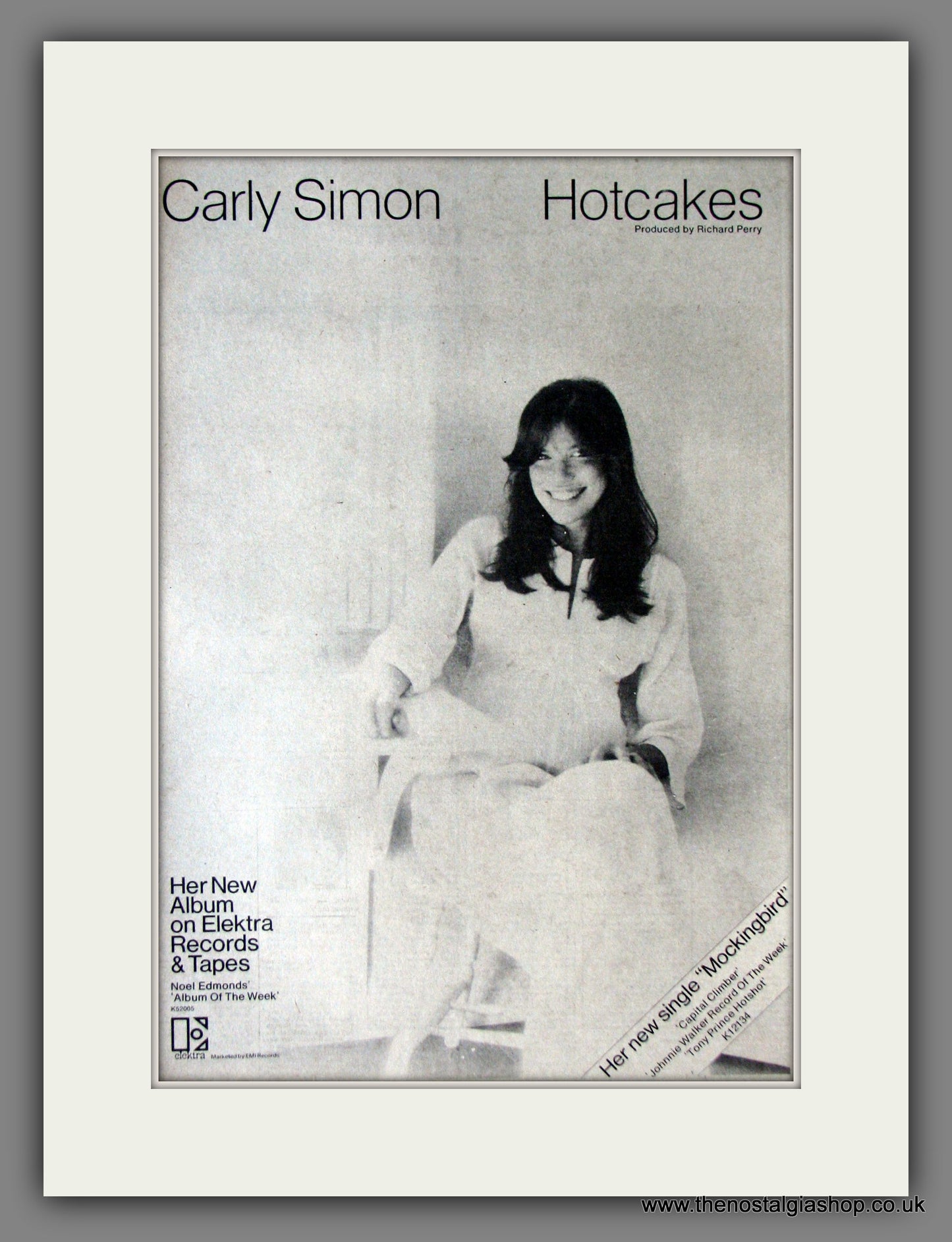 Carly Simon. Hotcakes. Original Advert 1974 (ref AD11847)