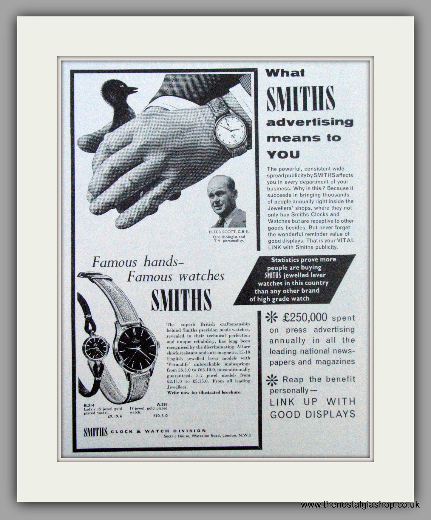 Smiths Watches. Original Advert 1959 (ref AD7152)