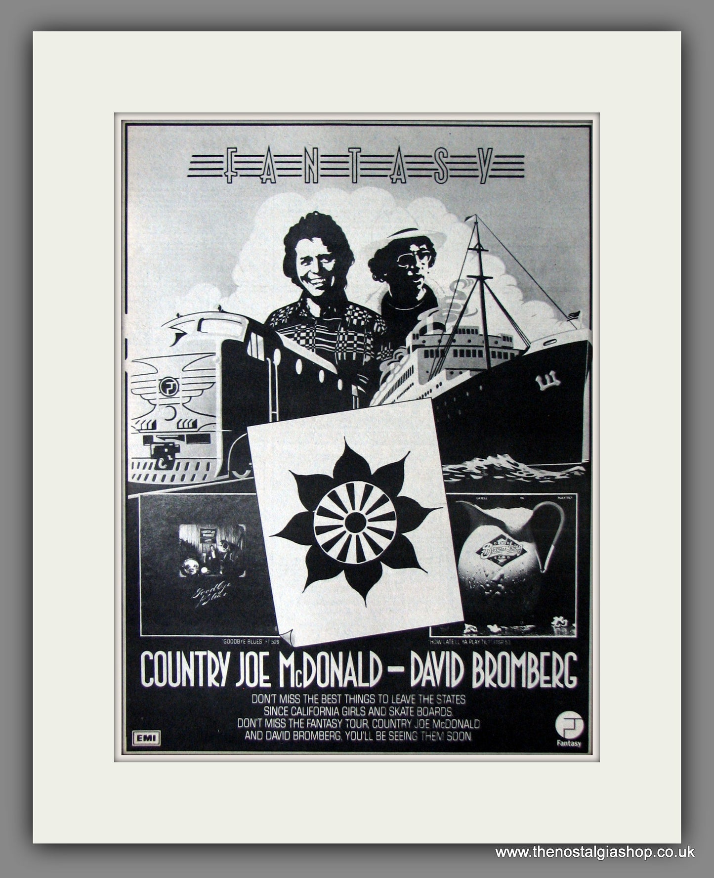 Country Joe McDonald-David Bromberg. Fantasy. Original Advert 1977 (ref AD11849)