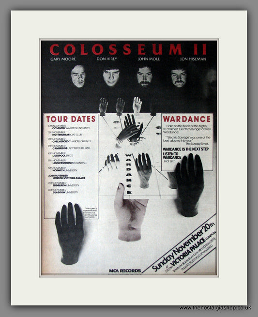 Colosseum II. Wardance, UK Tour Dates. Original Advert 1977 (ref AD11851)