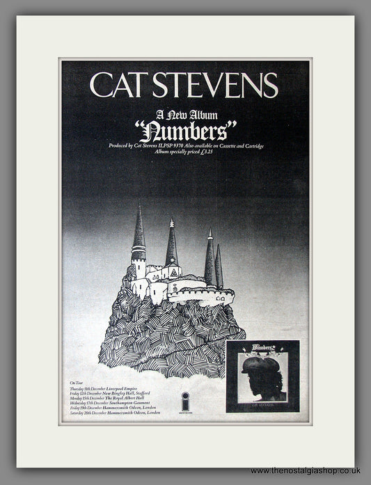 Cat Stevens. Numbers. UK Tour Dates. Original Advert 1975 (ref AD11860)