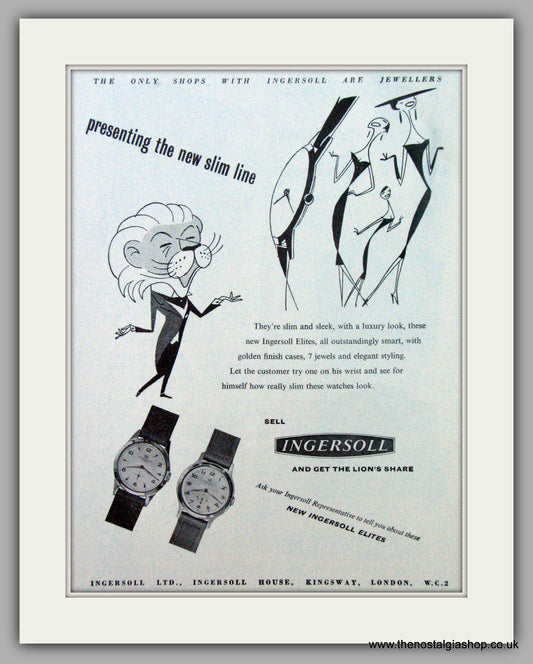 Ingersoll Elites Ladies Watches.  Original Advert 1957.  (ref AD7253)