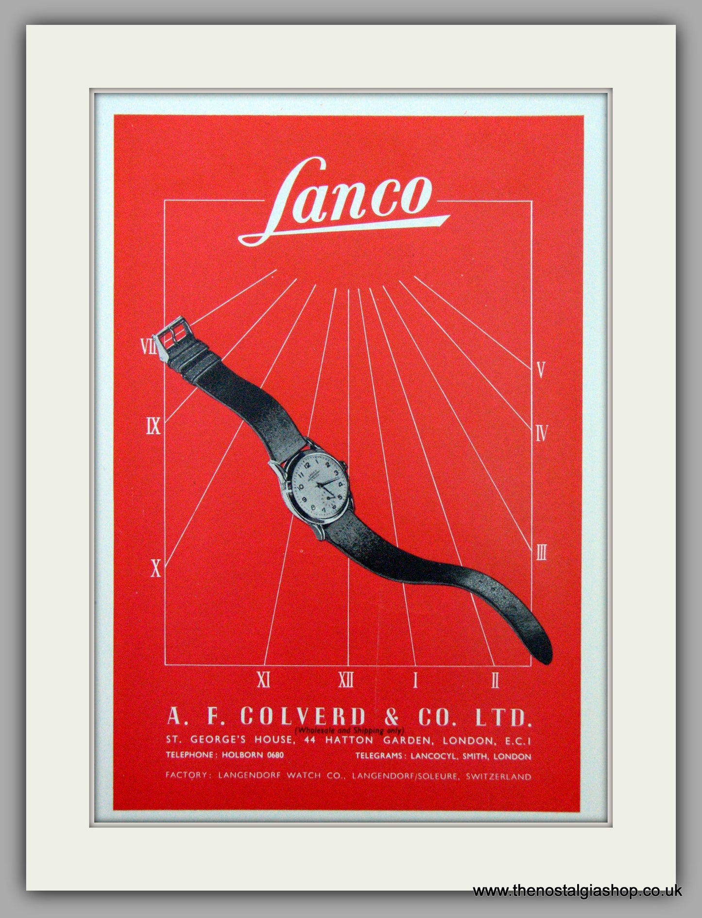 Lanco at A.F.Colverd & Co. Ltd. Original Advert 1952.  (ref AD7336)