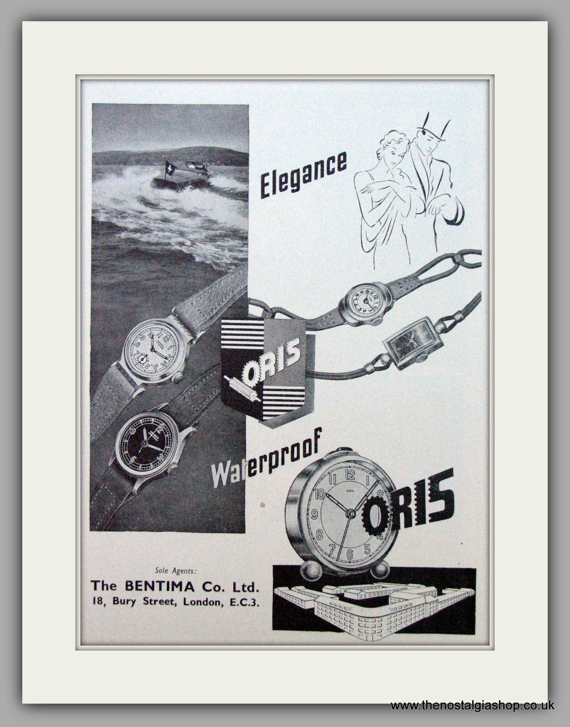 Oris Swiss Watches. Original Advert 1946. ref AD7354