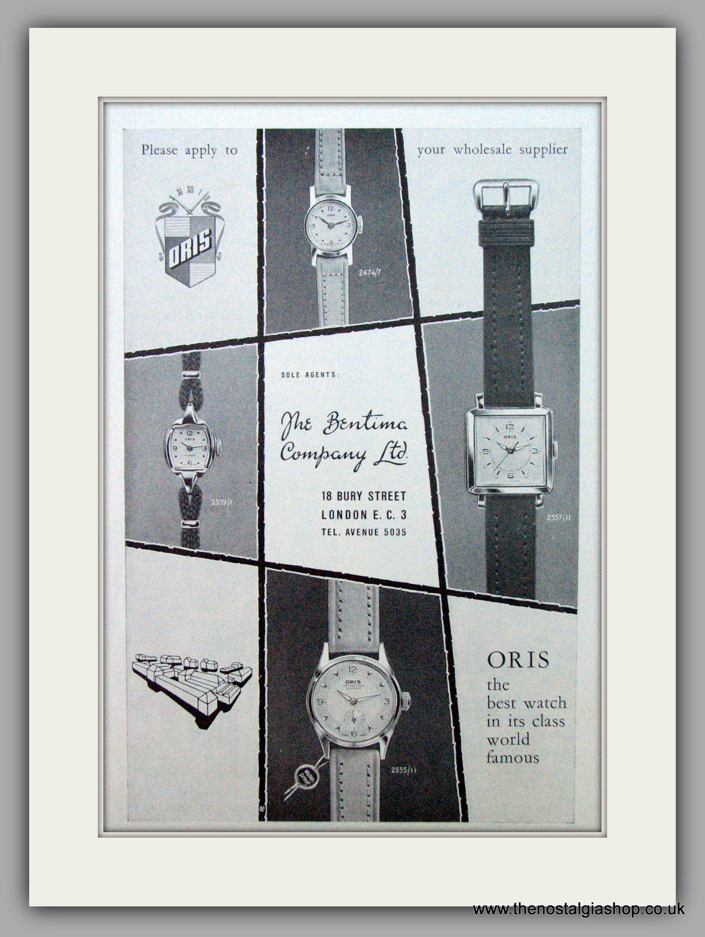 Oris Swiss Watches. Original Advert 1958.  (ref AD7374)