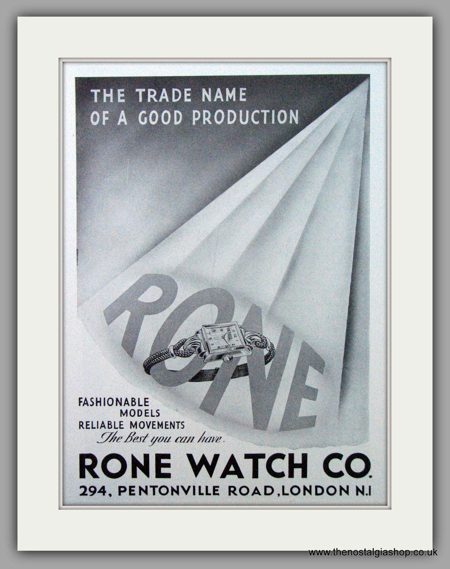 Rone Watches. Set Of 2 Original Adverts 1949/51.  (ref AD7396)