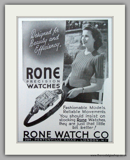 Rone Watches. Original Advert 1953.  (ref AD7397)