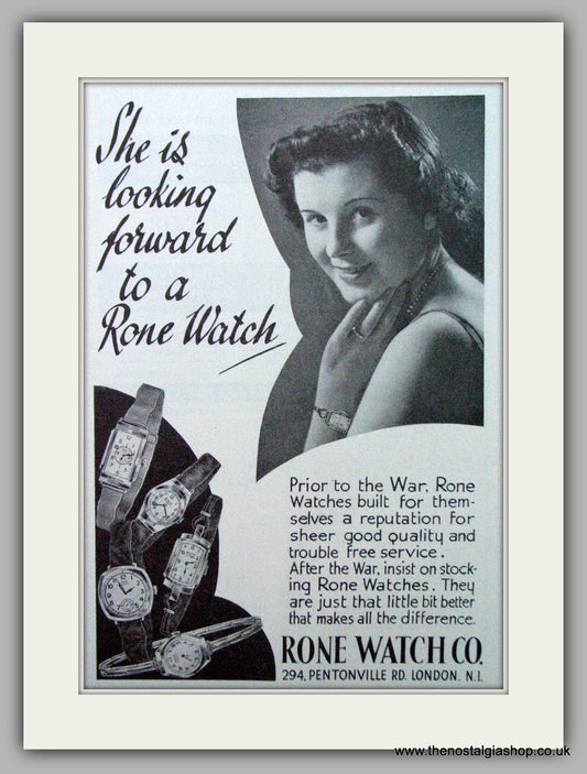 Rone Watches. Original Advert 1946.  (ref AD7399)