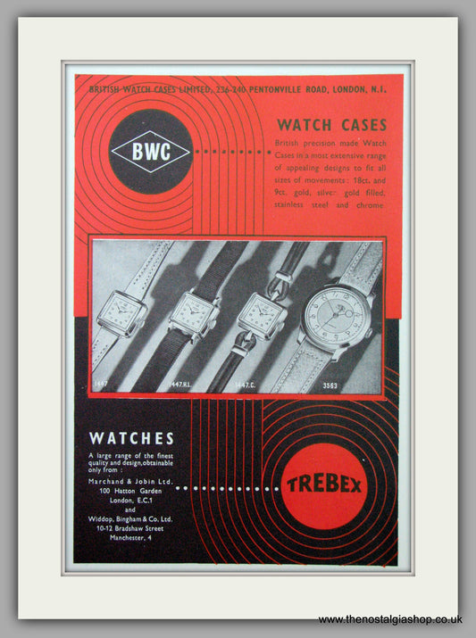 Trebex Watches. Original Advert 1953.  (ref AD7401)