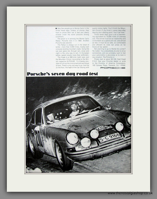 Porsche at Monte Carlo. Original American Advert 1968 (ref AD54621)