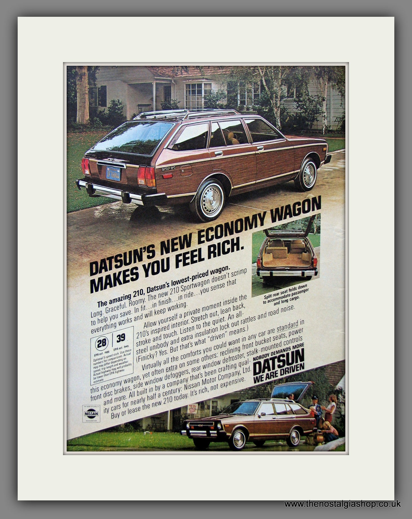 Datsun 210 Economy Wagon. Original American Advert 1979 (ref AD54624)