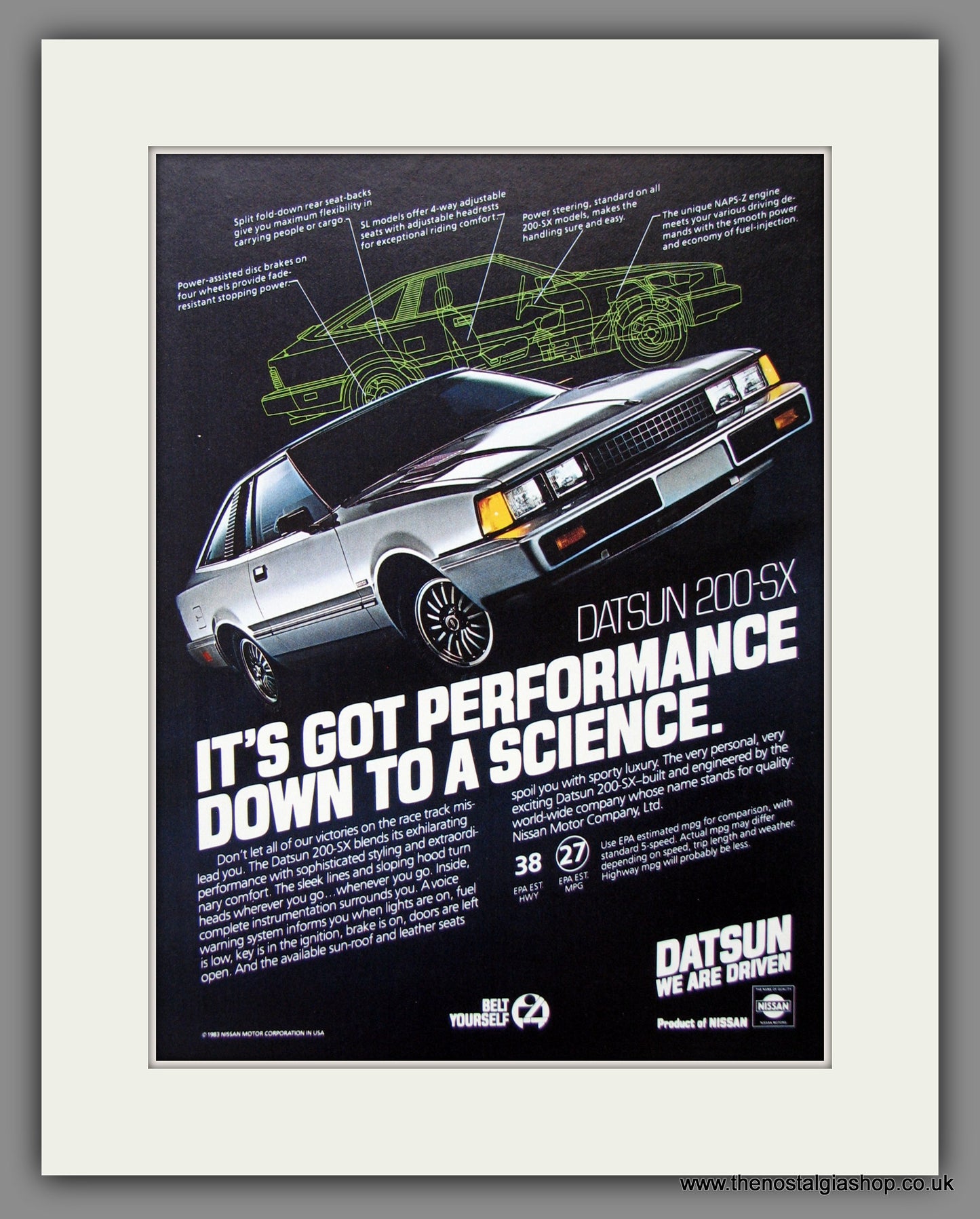 Datsun 200-SX. Original American Advert 1983 (ref AD54629)