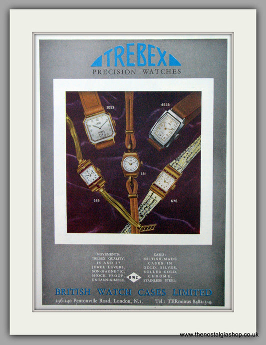 Trebex Watches. Original Advert 1950.  (ref AD7410)