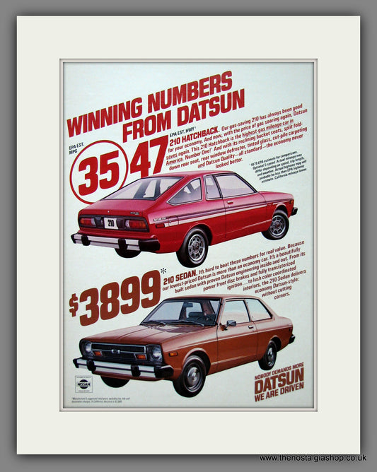 Datsun 210 Hatchback and Sedan. Original American Advert 1979 (ref AD54635)