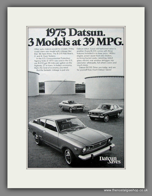 Datsun Range for '75. Original American Advert 1975 (ref AD54671)