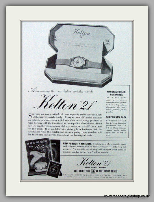 Kelton Watches. Original Advert 1950.  (ref AD7417)