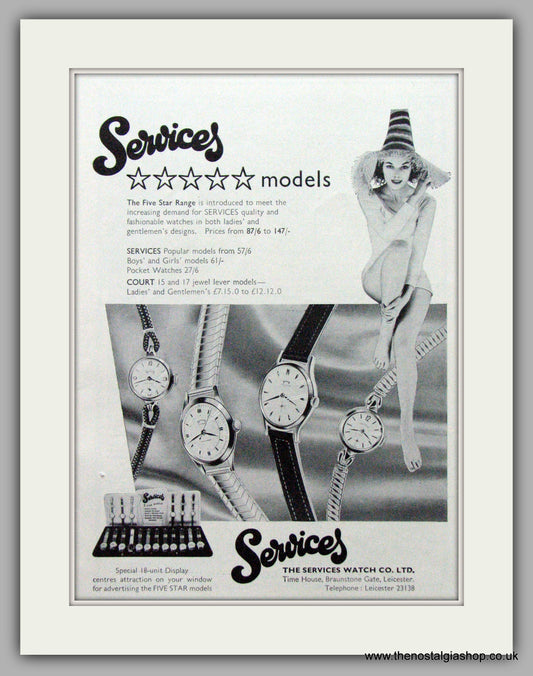 Services Watches. Original Advert 1959.  (ref AD7548)