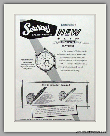 Services Special Occasion  Watches. Set Of 3 Original Adverts 1958/60.  (ref AD7555)