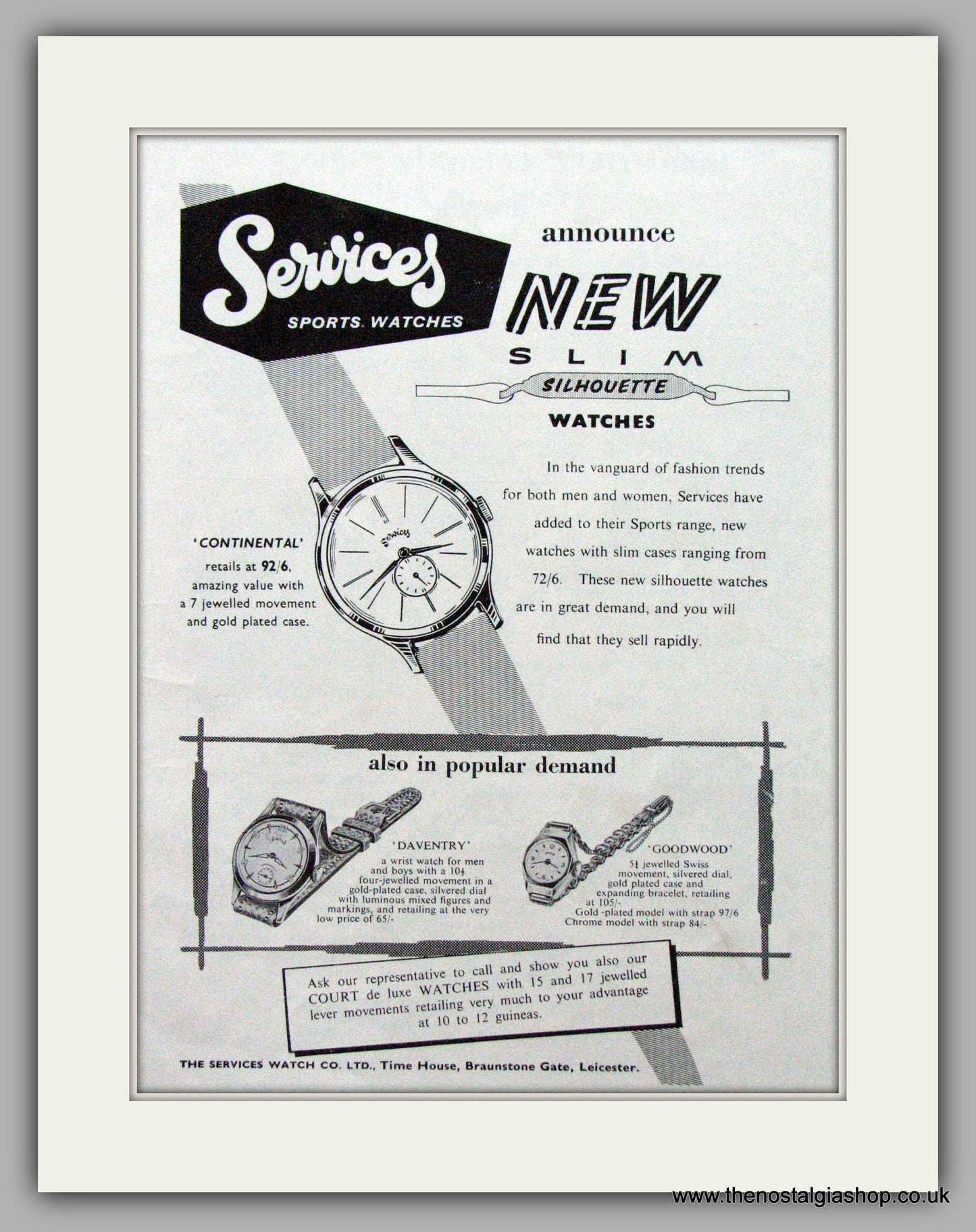 Services Watches. Set of 3  Original Adverts 1957/58/59.  (ref AD7559)