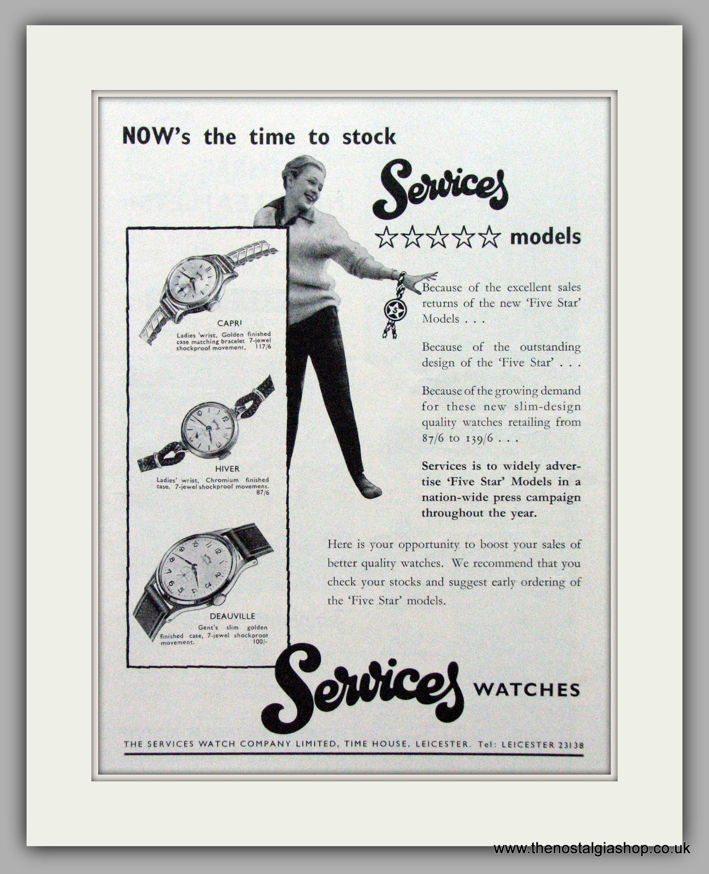 Services Watches. Set of 3  Original Adverts 1957/58/59.  (ref AD7559)