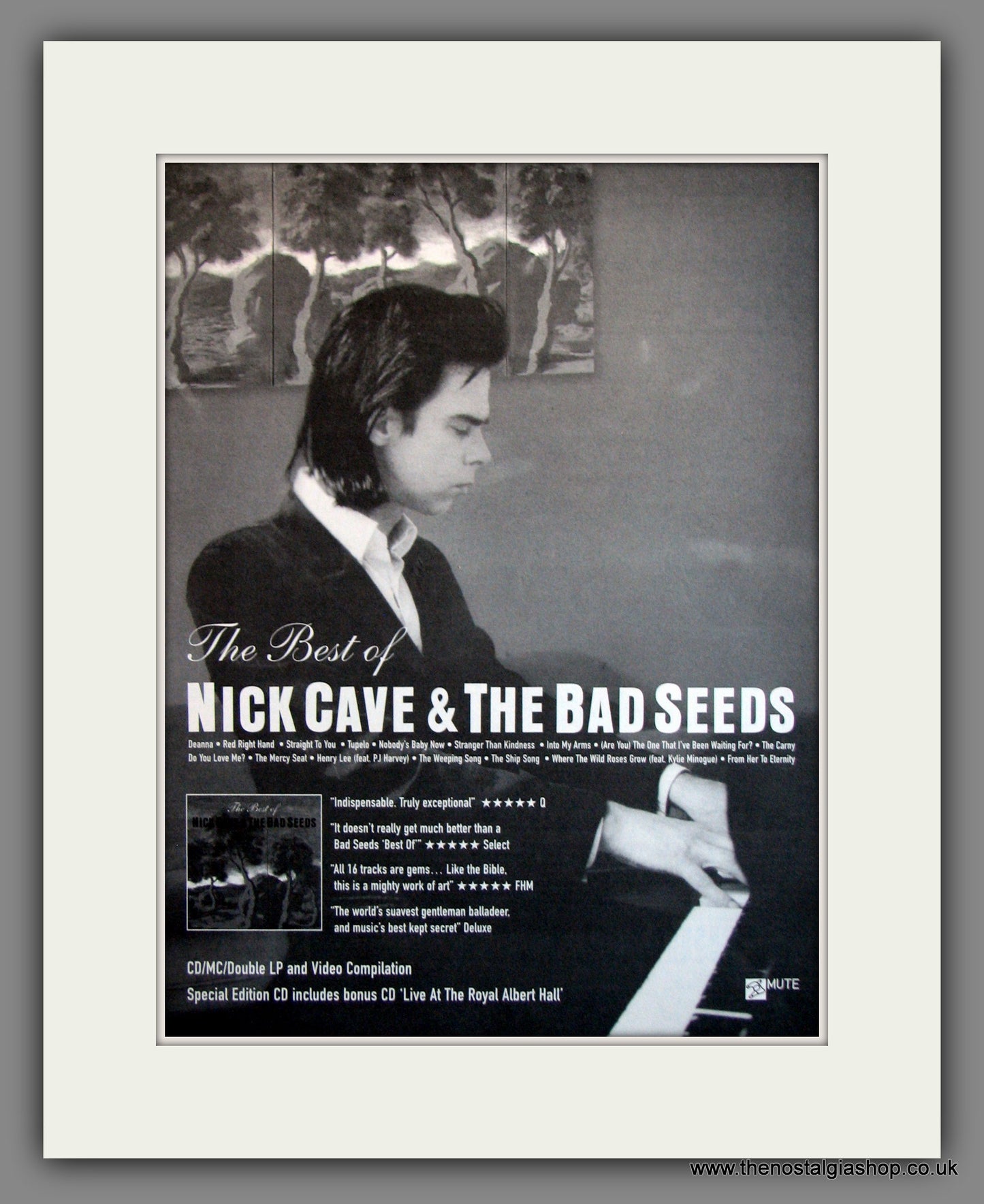 Nick Cave and The Bad Seeds. The Best Of. Original Advert 1998 (ref AD12047)