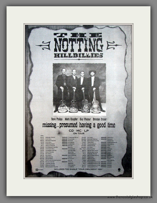 Notting Hillbillies. UK Tour. Original Advert 1990 (ref AD12053)