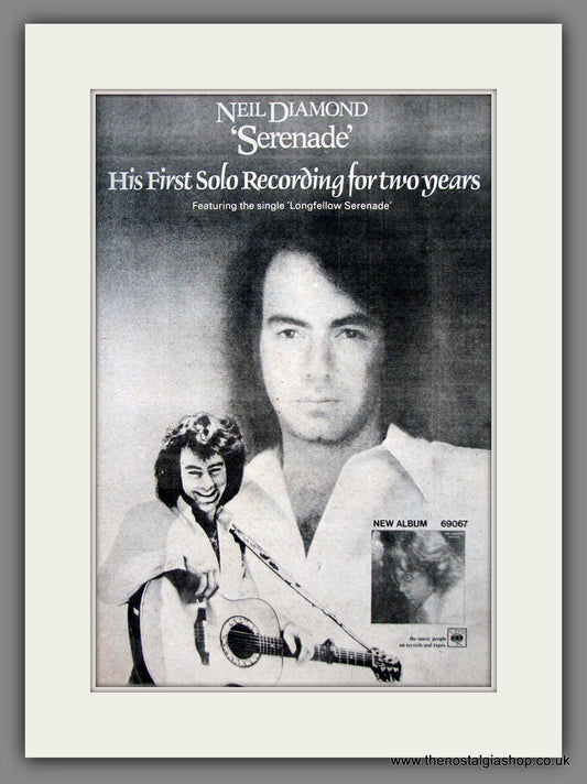 Neil Diamond. Serenade. Original Advert 1974 (ref AD12060)