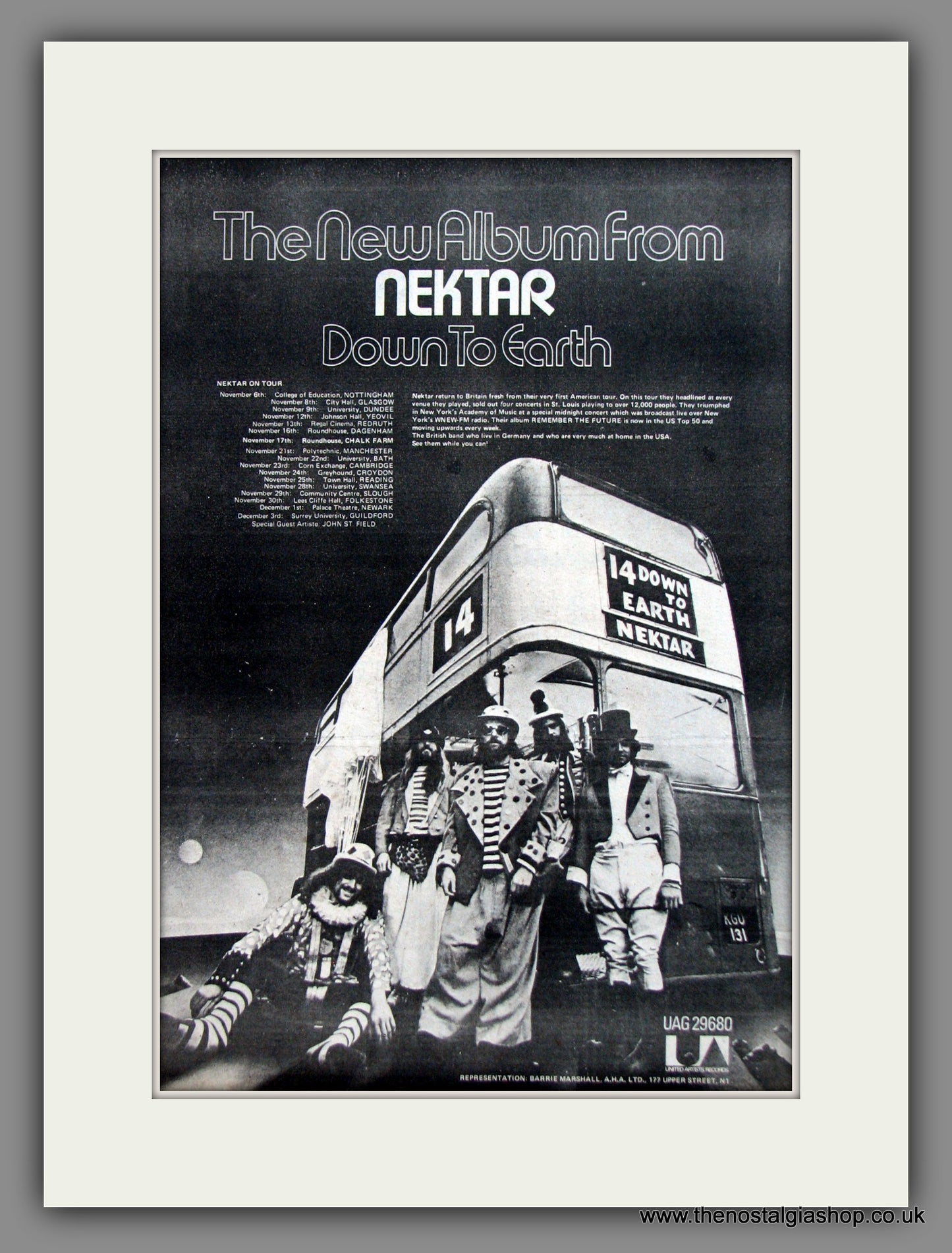 Nektar. Down To Earth. Original Advert 1974 (ref AD12081)