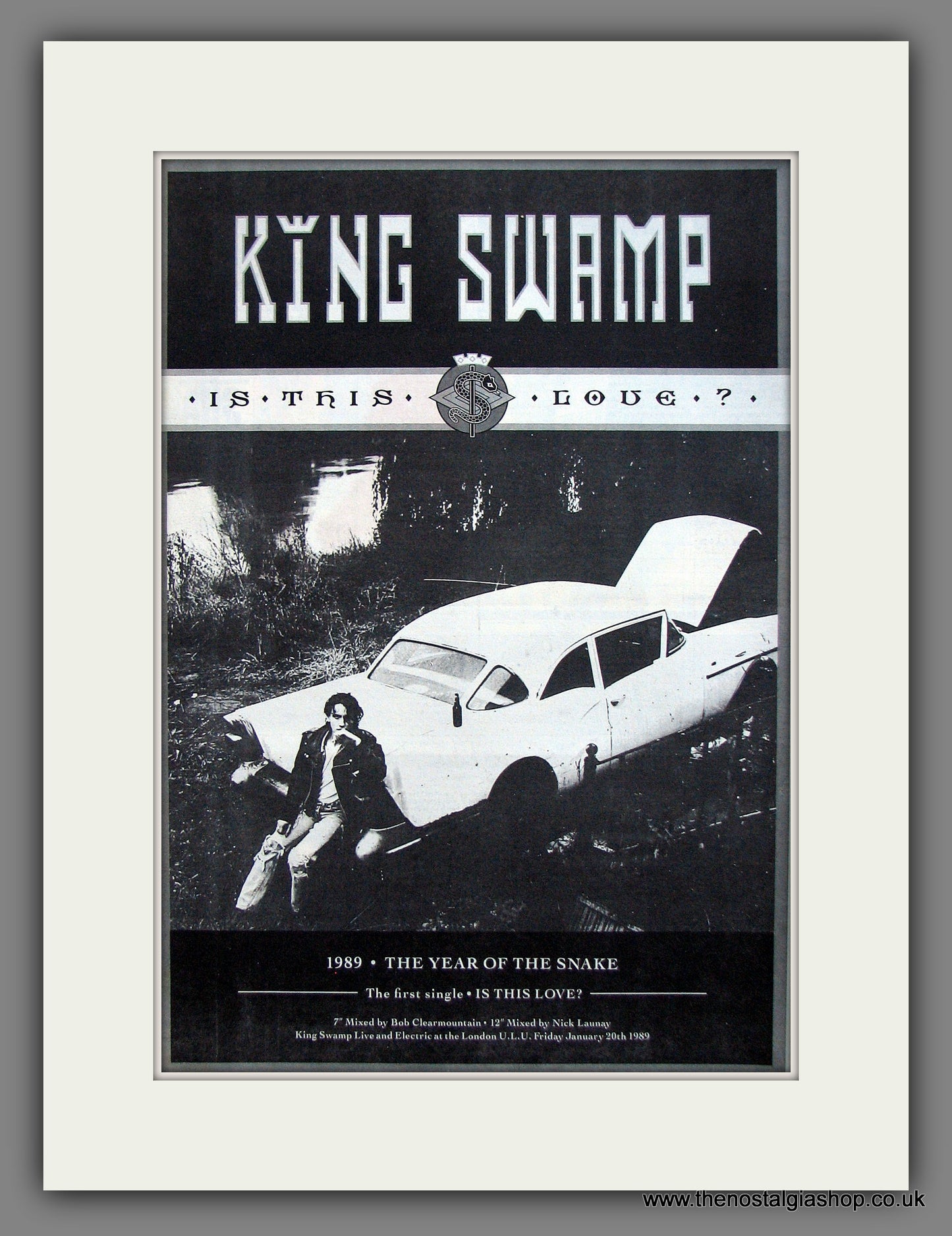 King Swamp. Is This Love. Original Advert 1989 (ref AD11945)