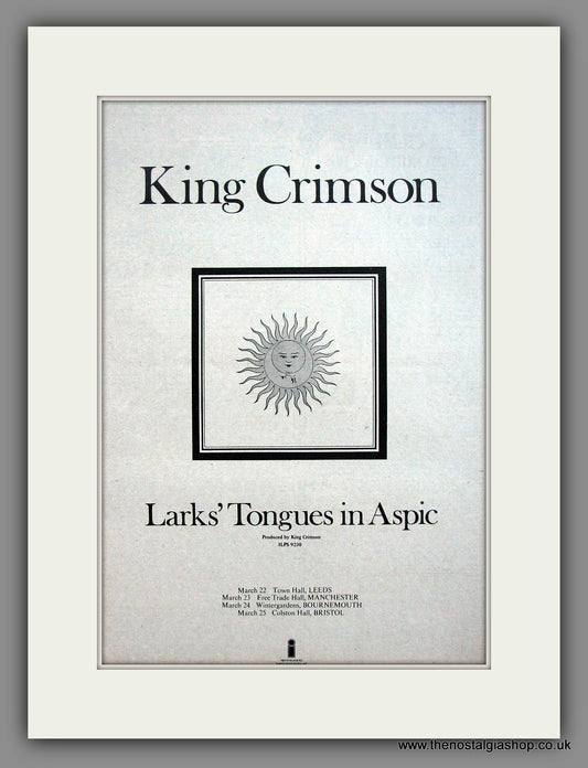 King Crimson. Larks' Tongues in Aspic. Original Advert 1973 (ref AD11963)