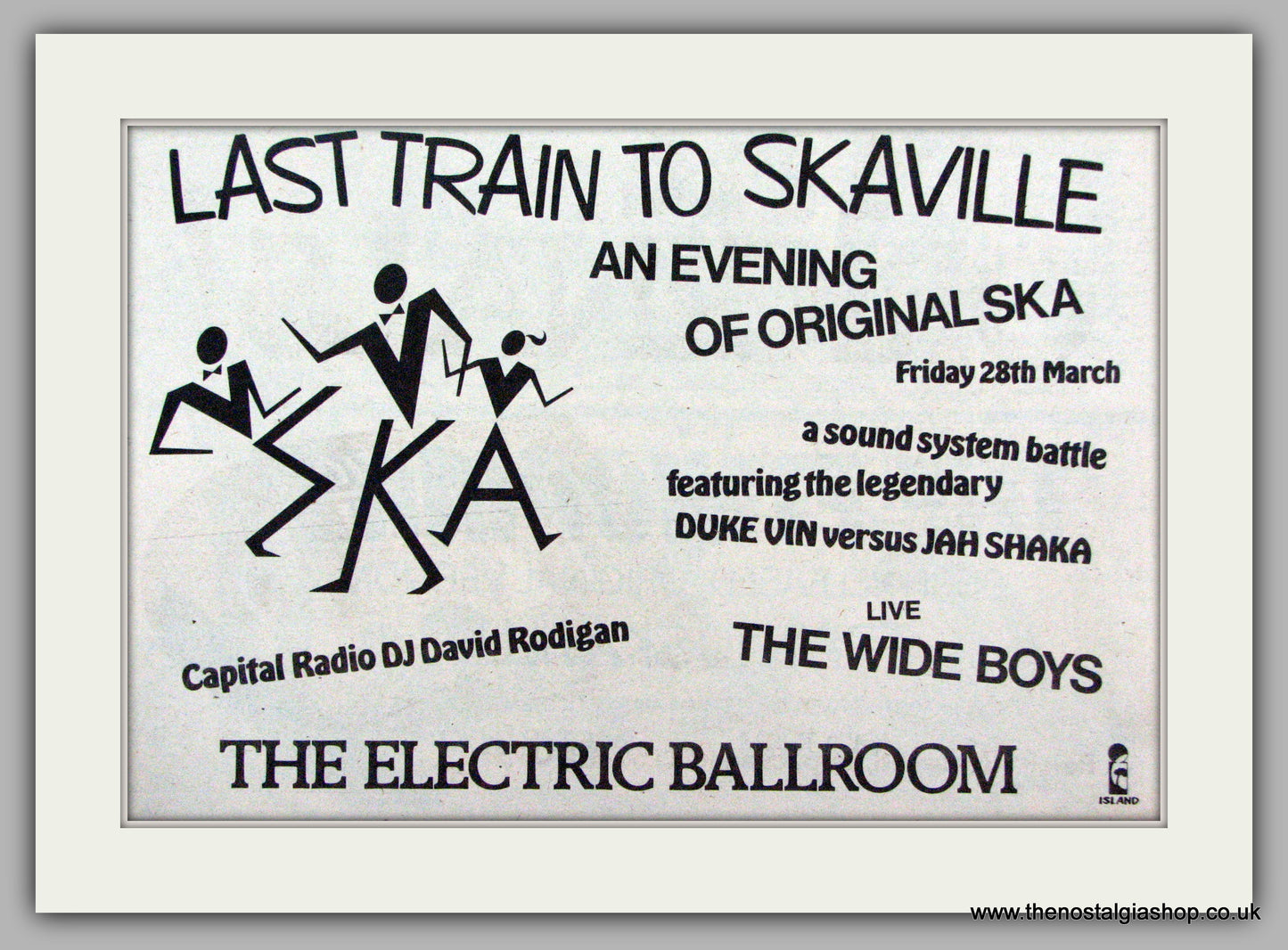 Electric Ballroom, An Evening of Ska. Vintage Advert 1980 (ref AD7474)