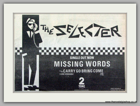 Selecter (The) Missing Words. Vintage Advert 1980 (ref AD7477)