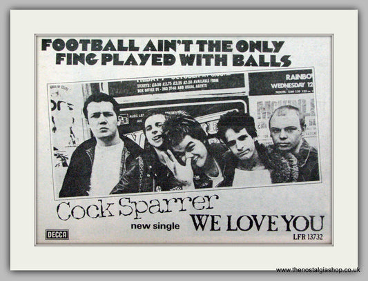 Cock Sparrer. We Love You. Vintage Advert 1977 (ref AD7485)