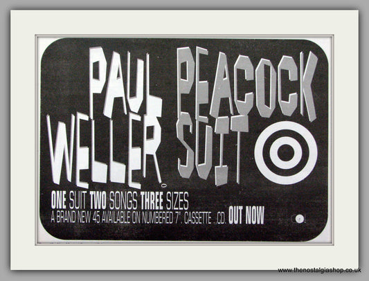 Paul Weller. Peacock Suit. Vintage Advert 1996 (ref AD7487)