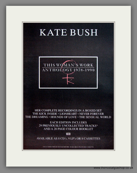 Kate Bush. Anthology, 1978-1990. Original Advert 1990 (ref AD56252)