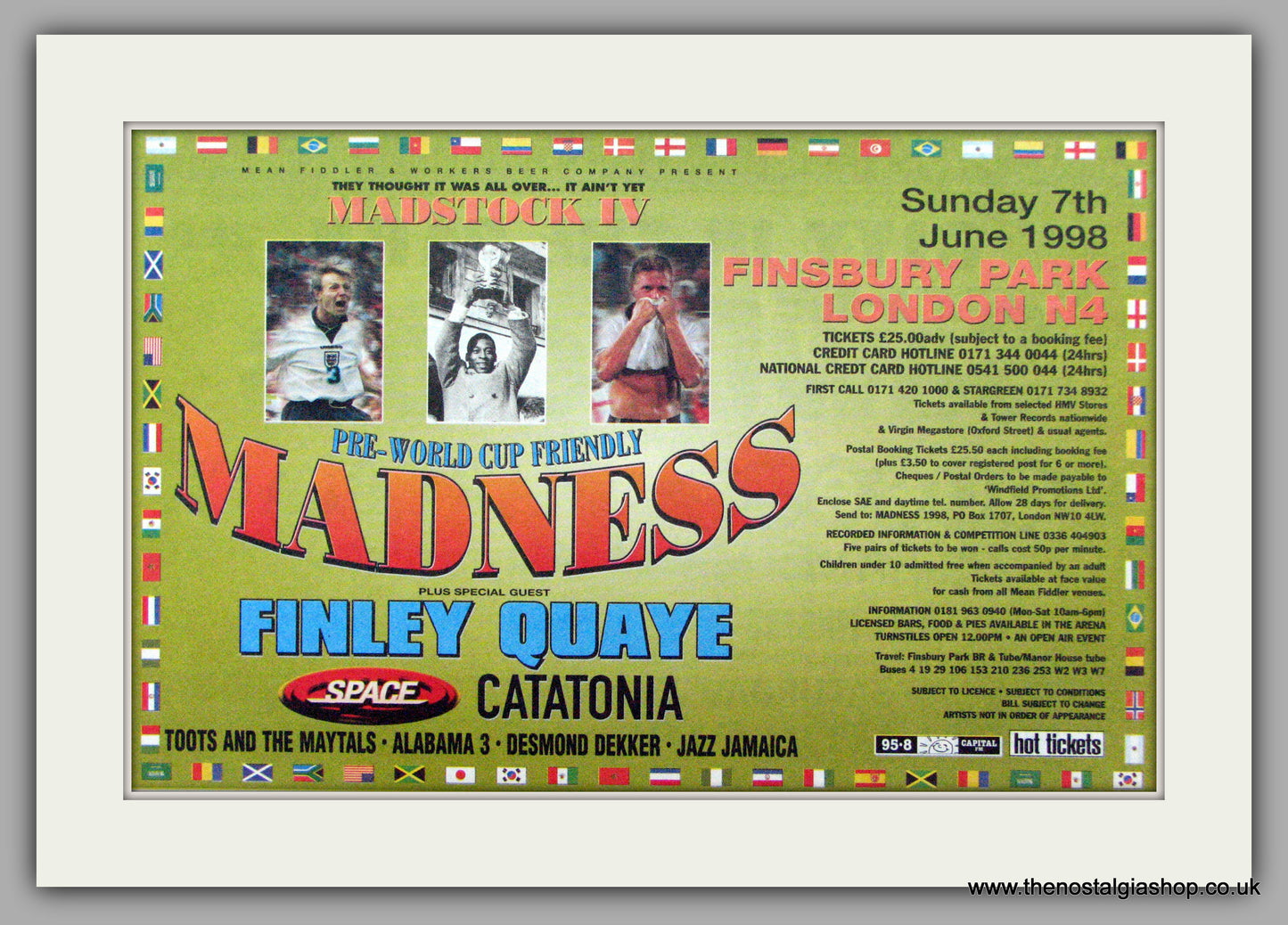 Madness. Madstock IV. Finsbury Park. Vintage Advert 1998 (ref AD7489)