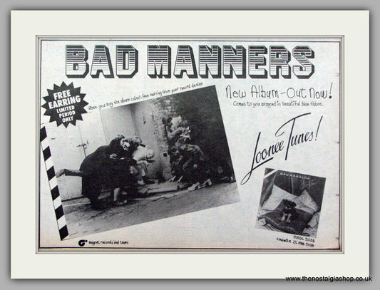 Bad Manners. Loonee Tunes. Vintage Advert 1980 (ref AD7490)