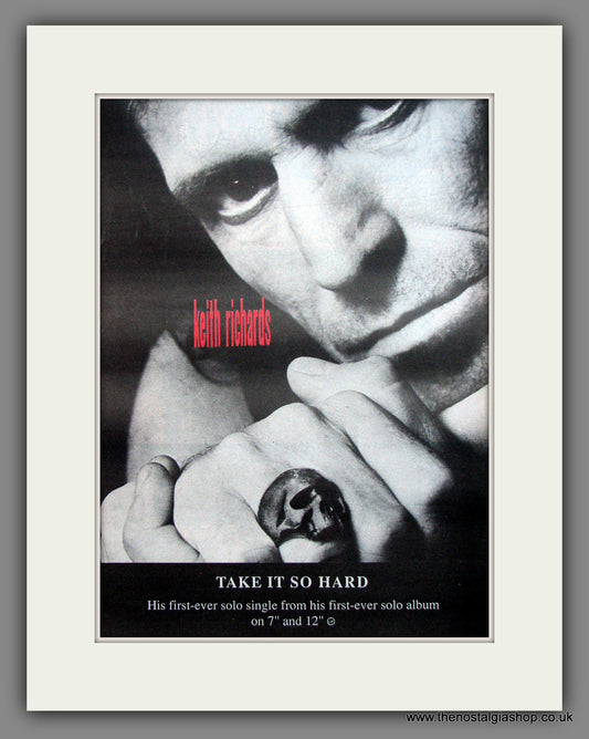 Keith Richards. Take It So Hard. Original Advert 1988 (ref AD12004)