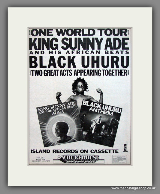 King Sunny Ade & Black Uhuru, One World Tour. Original Advert 1984 (ref AD12005)