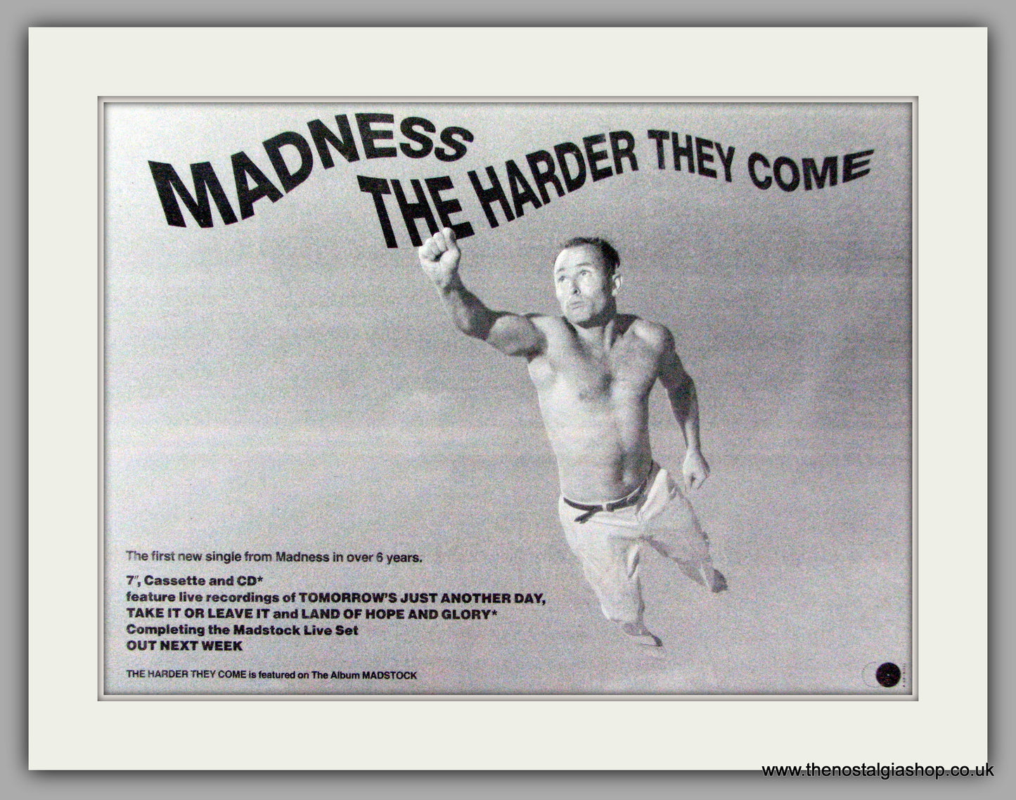 Madness. The Harder They Come. Vintage Advert 1992 (ref AD7499)