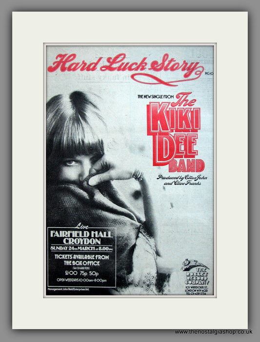 Kiki Dee. Hard Luck Story  Original Advert 1974 (ref AD11994)