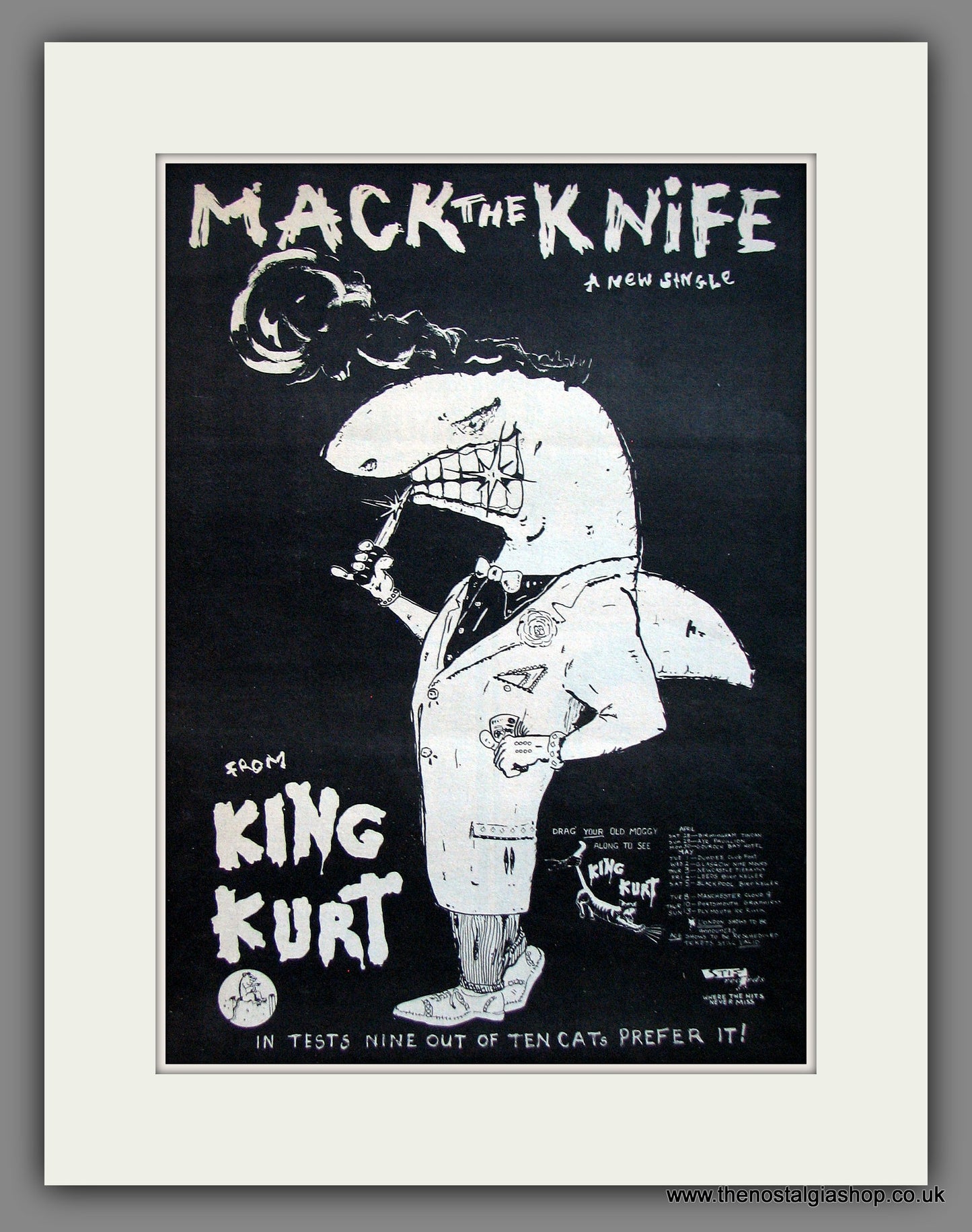 King Kurt. Mack The Kniife. Original Advert 1984 (ref AD12019)