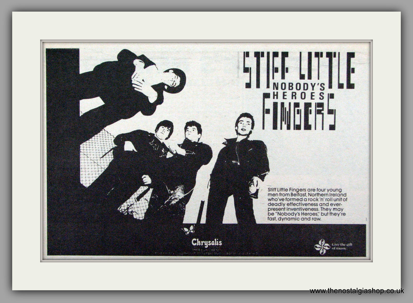 Stiff Little Fingers. Nobody's Hero. Vintage Advert 1984 (ref AD7513)