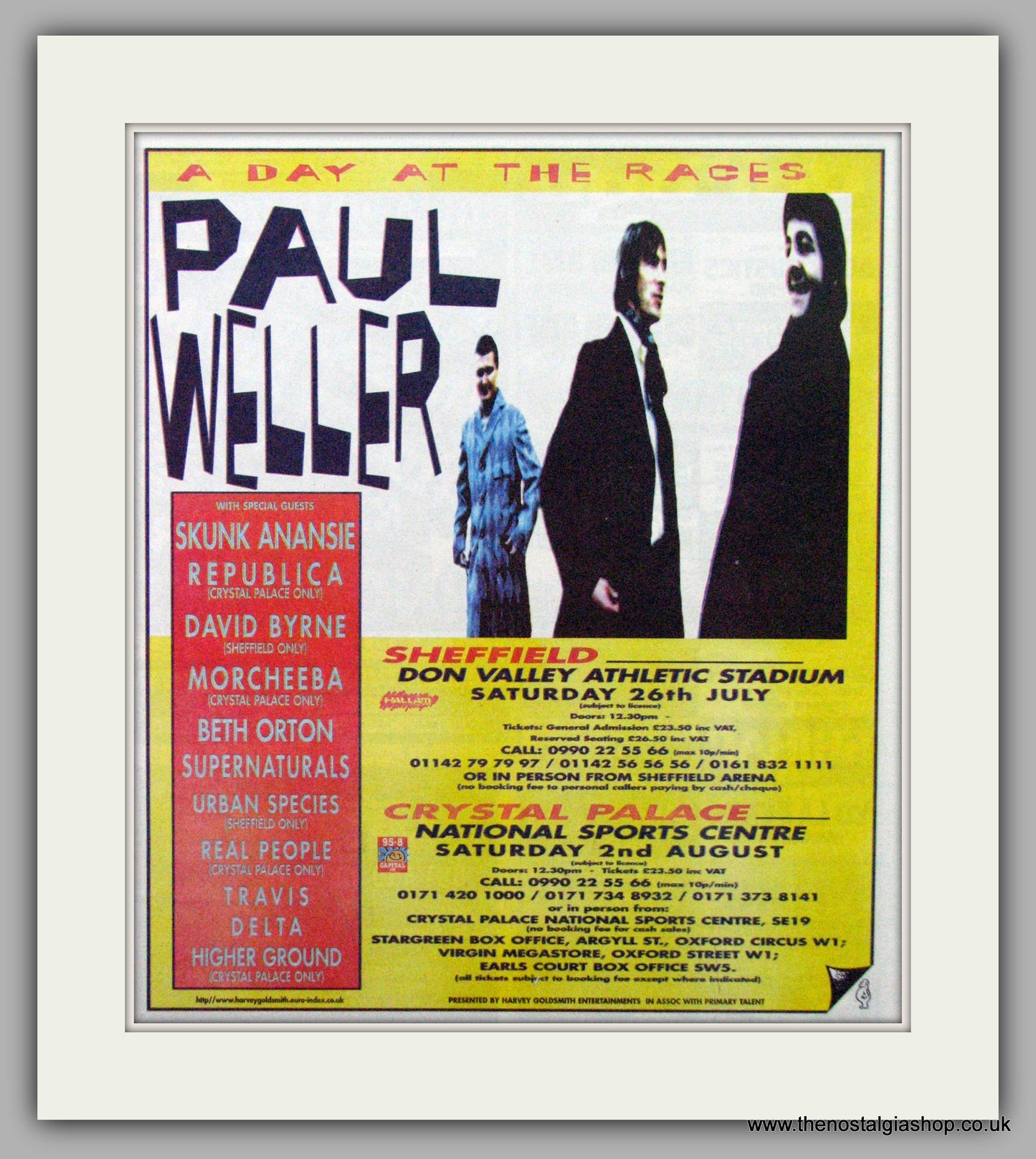 Paul Weller. A Day At The Races. Vintage Advert 1997 (ref AD7523)